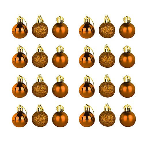 36 Stück Weihnachtskugeln Set Weihnachtsschmuck Ornamente, Bruchsichere Glitzer Bunt,3cm Mini Goldene Kunststoff Christ Baumkugeln Weihnachten draußen Weihnachtsdeko (C-b, One Size) von Sbyhbhyds