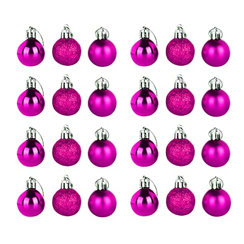 36 Stück Weihnachtskugeln Set Weihnachtsschmuck Ornamente, Bruchsichere Glitzer Bunt,3cm Mini Goldene Kunststoff Christ Baumkugeln Weihnachten draußen Weihnachtsdeko (E-a, One Size) von Sbyhbhyds