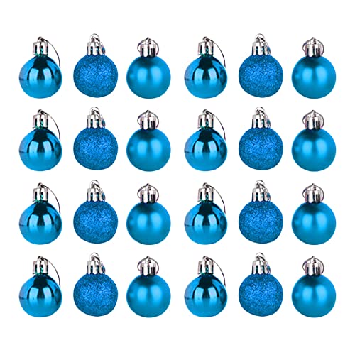 36 Stück Weihnachtskugeln Set Weihnachtsschmuck Ornamente, Bruchsichere Glitzer Bunt,3cm Mini Goldene Kunststoff Christ Baumkugeln Weihnachten draußen Weihnachtsdeko (F-b, One Size) von Sbyhbhyds