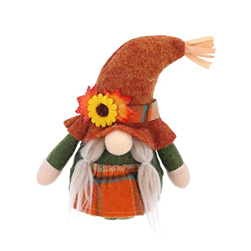 Sbyhbhyds Erntedankfest Herbst Gnom Deko Wichtel Figuren Plüschpuppen 1 Stück,Herbst Zwerg Figuren Erntedankwichtel Zwerge Figuren Gesichtslose Puppe Plüsch für Haus,Garten Tisch Dekoration (Orange) von Sbyhbhyds
