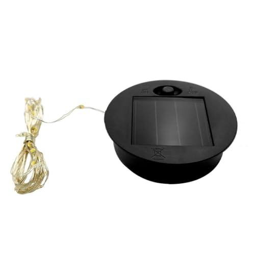 Solarleuchte Ersatz Top, 7.0 cm Solar Gießkanne Ersatz Top mit Lichterketten, Solar Laterne Ersatzoberteil, Runde Solarleuchte Ersatzpanel für Gartenleuchte von Sbyzm