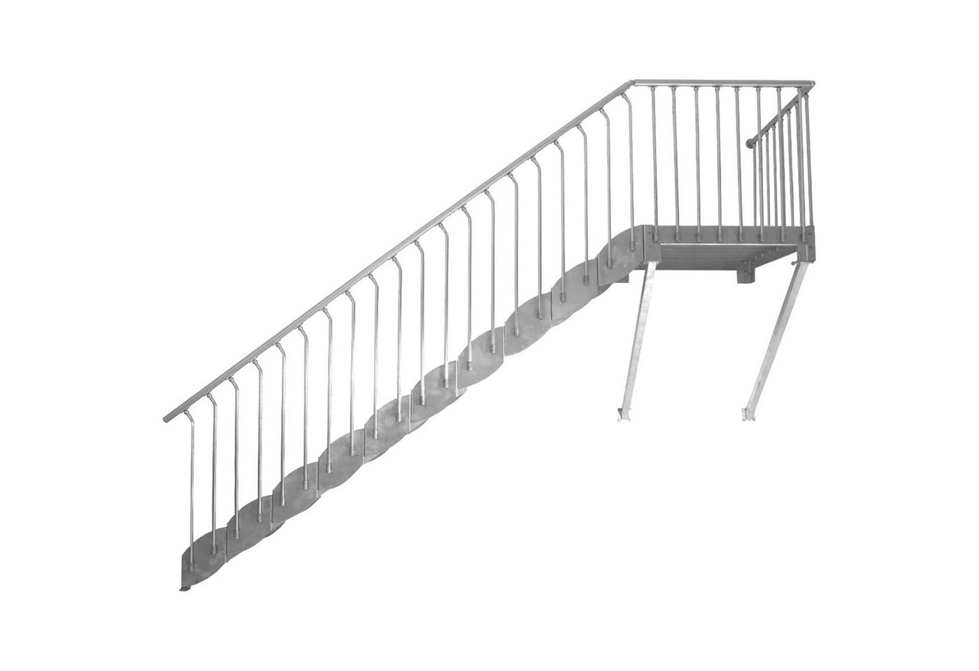 Scalant Außentreppe Wangentreppe Sacrlo 1000, für Geschosshöhen bis 200 cm, (einseitiges Geländer), Aluminium Verbindungselemente Scalant Außentreppe Wangentreppe Sacrlo 1000, für Geschosshöhen bis 200 cm, (einseitiges Geländer), Aluminium Verbindungselemente von Scalant