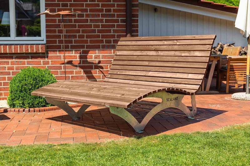 Scalant Gartenliege Waldsofa Classic, mit Auflage & Kissen dunkel, Latten aus Thermokiefer von Scalant