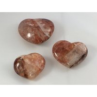 Hämatoid Quarz Geschnitzte Herzen// Hämatit Und Quarz// Heilstein// Kristallherzen// Wurzel + Kronenchakra// Verstärken Stabilisieren von ScallopsMineralShell