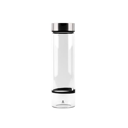 Wasserflasche in Borosilikat -Gewindestopfen 600 ml schwarz/transparente Scalper Home von Scalpers