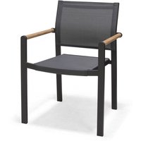 ScanCom Amber stacking Stuhl aus Aluminium mit Armlehne aus Teak von ScanCom