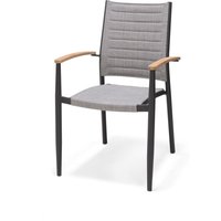 ScanCom Topaz stacking Stuhl mit Armlehne aus Teak von ScanCom