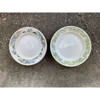 Vintage 2 Kleine Platte Grüne Dekoration Dessert Beistellteller, Sammlerstück von ScandiHunt