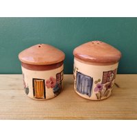 Vintage Salz - Und Pfefferstreuer, 1970Er Jahre Rustikal, Keramik, Landhausstil von ScandiVintageHunt