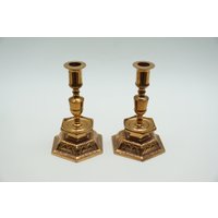 2 Paar Messing Kerzenständer Handgemachte Malm Kerzenständer Kerzenhalter Mcm von ScandinaviaWonders
