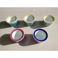 5 Rörstrand Sweden Picknick Eierbecher/Marianne Westman Rainbow von Scandinaviafinds