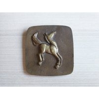 Schönes Glückliches Pferd Bronze Wandbehang/Bauernhaus Vintage Geschenk von Scandinaviafinds