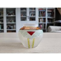 Wunderschöne Kleine Art Deco Vase/Glaskunst Grün von Scandinaviafinds