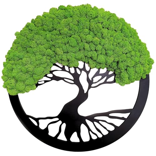 Scandinavian Moss Moosbilder in Form Eines Baumes - Schön Aussehender Wand Baum - Bringen Sie Leben Ihre Wohnung - Wandbild aus Natürlichen Rohstoffen und Deko Moos 50cm von Scandinavian Moss
