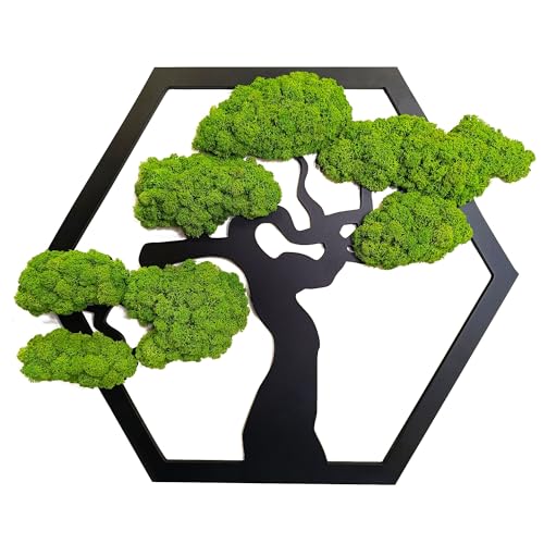 Scandinavian Moss Moosbilder in Form Eines Baumes - Schön Aussehender Wand Baum - Bringen Sie Leben Ihre Wohnung - Wandbild aus Natürlichen Rohstoffen und Deko Moos 50cm von Scandinavian Moss