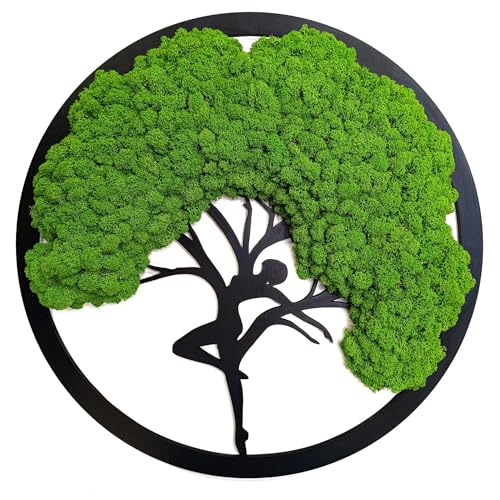 Scandinavian Moss Moosbilder in Form Eines Baumes - Schön Aussehender Wand Baum - Bringen Sie Leben Ihre Wohnung - Wandbild aus Natürlichen Rohstoffen und Deko Moos 50cm von Scandinavian Moss