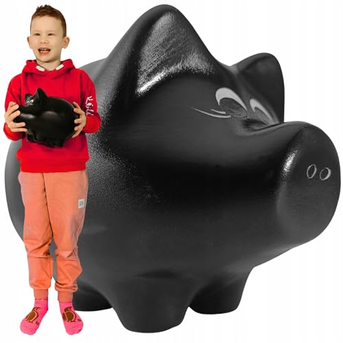 Sparschwein Keramik Schwarz – XL Spardose ohne Öffnung zum Zerschlagen, große Geldgeschenk Spardose für Erwachsene & Kinder, dekorative Schweinchen Sparbüchse Sparschwein Keramik Schwarz – XL Spardose ohne Öffnung zum Zerschlagen, große Geldgeschenk Spardose für Erwachsene & Kinder, dekorative Schweinchen Sparbüchse von Scandinavian Moss