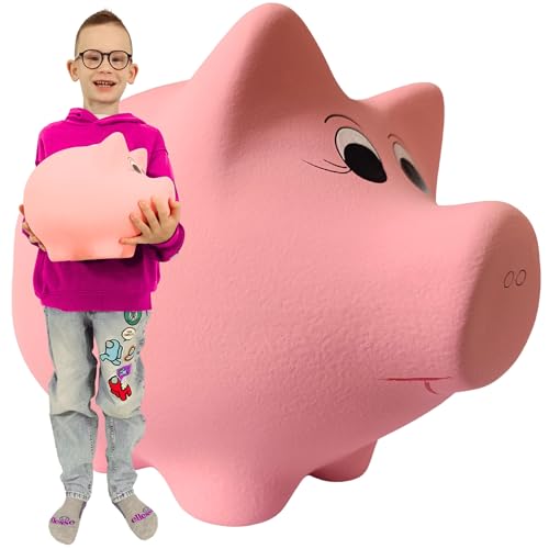 Sparschwein Keramik XXL – große traditionelle Spardose ohne Öffnung zum Zerschlagen, handbemalte Schweinchen Spardose für Kinder, Jungen, Mädchen & Erwachsene, dekorative Geldgeschenk Sparschwein von Scandinavian Moss