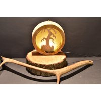 Baumscheibenlampe 8 Mit Led - Adventdekoration Holzlampe von Scandinavicwoodworks