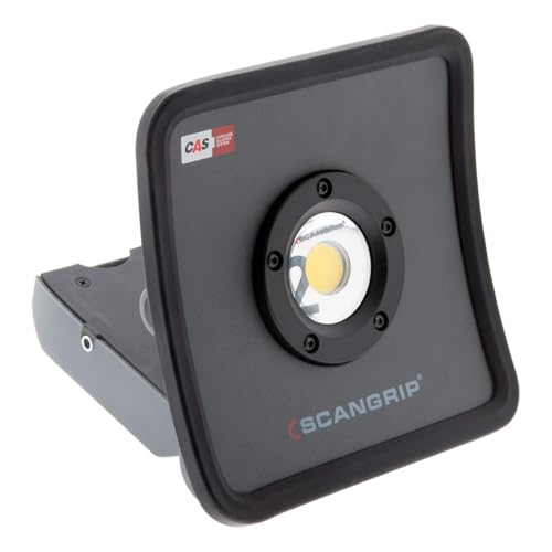 SCANGRIP NOVA 2 CAS Akku LED Strahler Baustrahler Arbeitsleuchte Baustellenlampe (Dimmfunktion, 2.000 Lumen, Abstrahlwinkel: 110°, 16 Watt, kompatibel Metabo CAS Akkus, 141x164x78 mm) von Scangrip