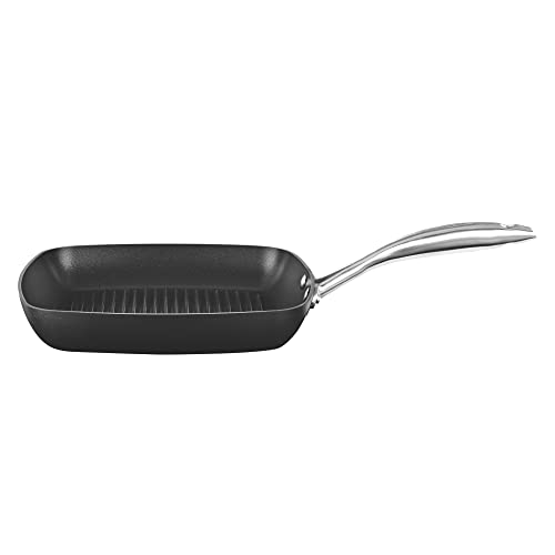 Scanpan Pro IQ quadratische Grillpfanne, 26,7 cm, einfach zu bedienendes Antihaft-Kochgeschirr, spülmaschinenfest, Metall-Utensilien und ofenfest, von Hand in Dänemark hergestellt von Scanpan