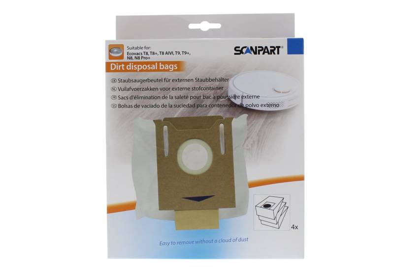 Scanpart Staubsaugerbeutel Scanpart Staubsaugerbeutel für Ecovacs Deebot T8 - 4er Pack von Scanpart