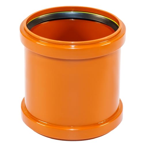 ScarMaxx - KG Rohr - KG-Überschiebmuffe - DN110 - Überschiebmuffe mit Dichtung - für Externe Entwässerungssysteme - Abwasser Installation - Kanalrohrsystem - Polyvinylchlorid - Orange von ScarMaxx