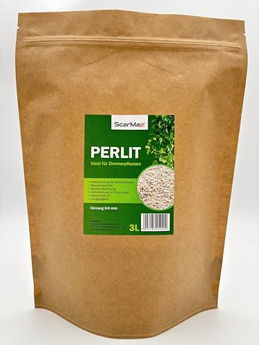 ScarMaxx - Perlite für Pflanzen 3L, Garten-Perlit Körnung 0-6 mm, Verbessert die Wasserdrainage, Expandierte Perlite, dient zur Wasserspeicherung, Bewurzelung oder Anzucht von ScarMaxx