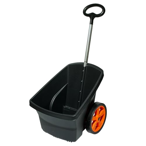 ScarMaxx - Schubkarre 2 Räder - Gartentrolley Kunststoff - Gartenwagen Transportwagen - Gartenkarre für Laub, Abfall - Belastbarkeit bis 50 kg, Fassungsvermögen 67 L - Schwarz von ScarMaxx