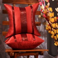 Dekorative Kissenbezüge, Maroon Bestickter Kissenbezug, Dekorative Bestickte Perlenkissenbezüge von ScarlettLinensShop
