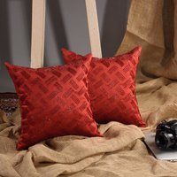 Dekorativer Sofakissenbezug, Gestickter 16x16 12x12 18x18Er Dekokissenbezug, Rotes Perlenkissen 1 Stück, Personalisierter Handgemachter Kissenbezug von ScarlettLinensShop