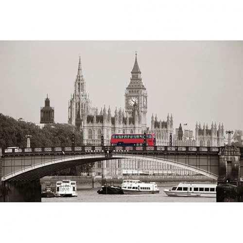 Scenolia Bild auf Leinwand London Bus, 60 x 40 cm | Wanddeko | 100% von Scenolia