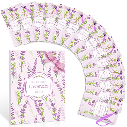 Scent-Hi Duftsäckchen aus Premium-Lavander, Duftsäckchen für Kleidung, duftende für Schubladen, Schränke, Zimmer, Kleiderschrank, Autos, (14 Beutel) von Scent-Hi