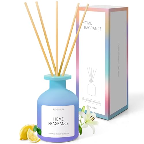 Scent-Hi Duftstäbchen Raumduft 100 ml Diffuser mit ätherischen Ölen Fruchtig und Blumig - Natürlich, Langanhaltend, fur Raum, Zuhausem, Büro, Spa mit 6 Diffusor Stäbchen von Scent-Hi