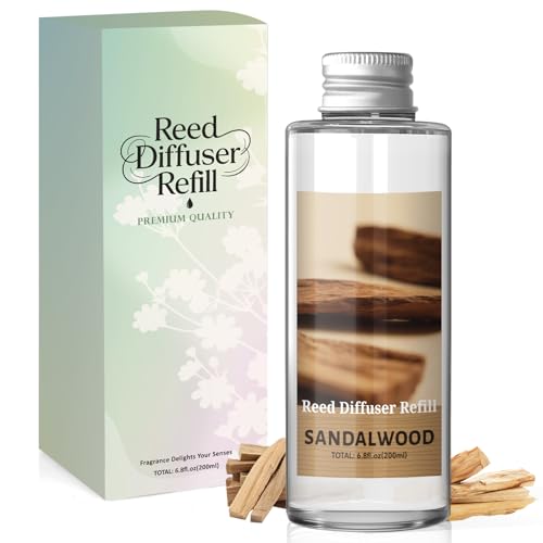 Scent-Hi Raumduft Nachfüller, 200ml Sandelholz Huile parfumée, Nachfüller für Lufterfrischer, Reed Diffuser Refill Pour Chambre à Coucher, Salle de Bain, Bureau, Maison déco von Scent-Hi