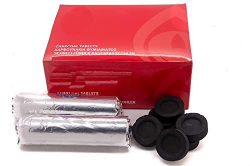 Räucherkohle Premium schnellzündend zum Räuchern Shisha 33mm 100 Stück von Scentolino