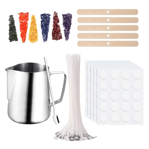 Scentoria Kerzen Selber Machen Set, Kerzen Selber Machen, Kerzenwachs zum Gießen, Wachsschmelztopf 550 ml, 100 Kerzendochte, 6 Kerzenfarbe, 100 Kerzen Aufkleber, 5 Dochthalter, Candle Making Kit A Scentoria Kerzen Selber Machen Set, Kerzen Selber Machen, Kerzenwachs zum Gießen, Wachsschmelztopf 550 ml, 100 Kerzendochte, 6 Kerzenfarbe, 100 Kerzen Aufkleber, 5 Dochthalter, Candle Making Kit A von Scentoria
