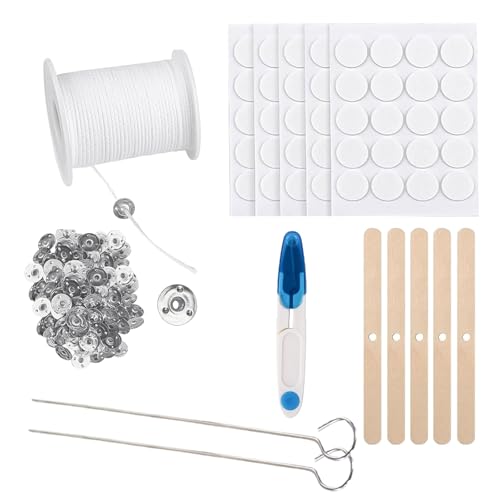 Scentoria Kerzendocht, 6100cm Kerzendocht, Dochte für Kerzen mit 100 Stück Dochthalter, 100 Stück Kerzen Sticker, Rauchfrei Kerzendochte für Kerzen, Kerzen Docht Set, Kerzen Selber Machen Set Scentoria Kerzendocht, 6100cm Kerzendocht, Dochte für Kerzen mit 100 Stück Dochthalter, 100 Stück Kerzen Sticker, Rauchfrei Kerzendochte für Kerzen, Kerzen Docht Set, Kerzen Selber Machen Set von Scentoria
