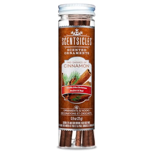 Scentsicles Brand Two Dashes of Cinnamon Scented Ornaments with Hooks - Potpourri Sachet, 6 Sticks in 1 Bottle von Scentsicles