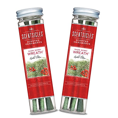 Scentsicles Duftstäbchen für Weihnachten | Snow Berry | 2er Set Duftstäbe | Dekoration für Weihnachtsbaum | Schneebeeren Duft | 12 Duftstäbe von Scentsicles