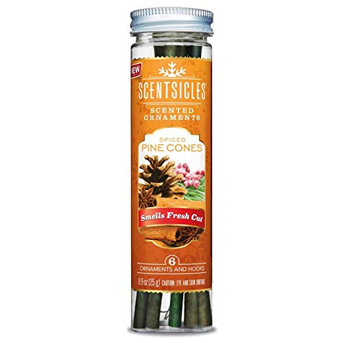 Scentsicles Duftstäbchen für deinen Weihnachtsbaum | Spiced Pine Cone | 6 Stäbchen mit Tannenzapfen Duft | Festive Tree Scents | 30 Tage Duftdauer von Scentsicles