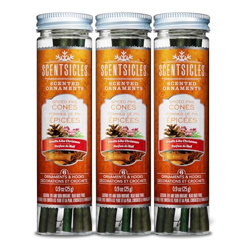Scentsicles Gewürzte Tannenzapfen mit Haken, 3 Flaschen (insgesamt 18 Stäbchen) von Scentsicles
