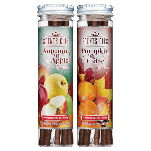 Scentsicles Herbst Duftstäbchen – 12 Stäbchen, 2 Düfte: Herbst n Äpfel und Kürbis n Cider, Papier, Hängend, Herbstfest von Scentsicles