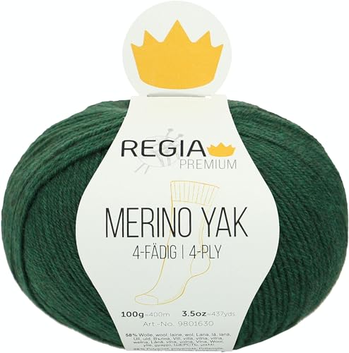 Schachenmayr Regia Premium Merino Yak, 100G tanne meliert Handstrickgarne von Regia