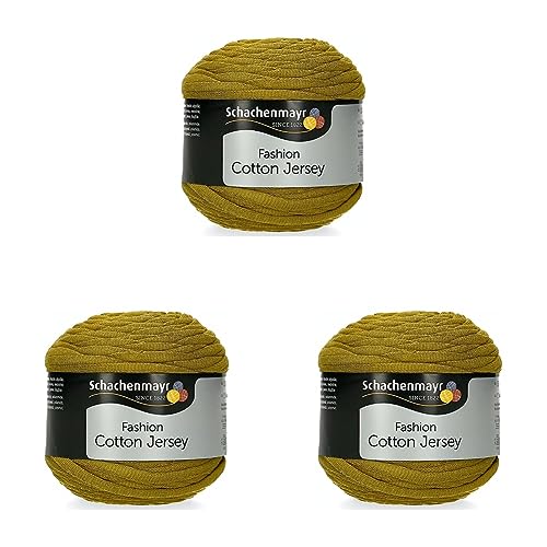 Schachenmayr Cotton Jersey, 100G oliv Handstrickgarne (Packung mit 3) von Schachenmayr since 1822