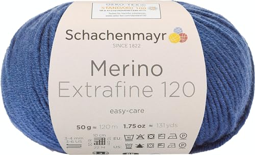 Schachenmayr Merino Extrafine 120 9807552-00155 navy Handstrickgarn, Schurwolle von Schachenmayr since 1822