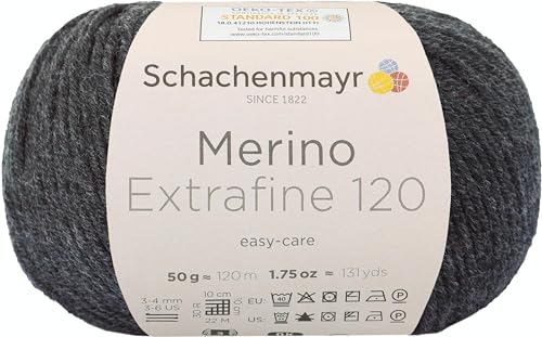 Schachenmayr Merino Extrafine 120, 50G charcoal heather Handstrickgarne von Schachenmayr since 1822