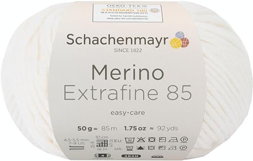 Schachenmayr Merino Extrafine 85, 50G White Handstrickgarne von Schachenmayr since 1822