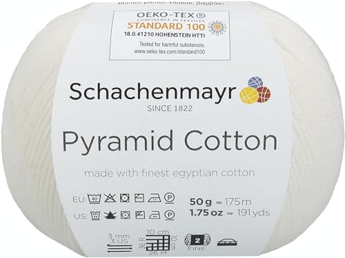 Schachenmayr Pyramid Cotton, 50G weiß Handstrickgarne von Schachenmayr since 1822