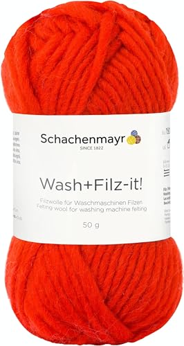 Schachenmayr Wash+Filz-it! 9812942-00019 rot Handstrickgarn, Filzgarn, Schurwolle von Schachenmayr since 1822